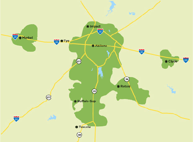 Coverage Map for the Hamby, Texas area Coverage Map for the Hamby, Texas area